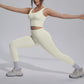 2PCS Yoga Set for Woman's Quick Drying Legging Outdoor Running Fitness Pants Summer Gym Backless Sports Bra with Chest Pad