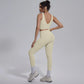 2PCS Yoga Set for Woman's Quick Drying Legging Outdoor Running Fitness Pants Summer Gym Backless Sports Bra with Chest Pad