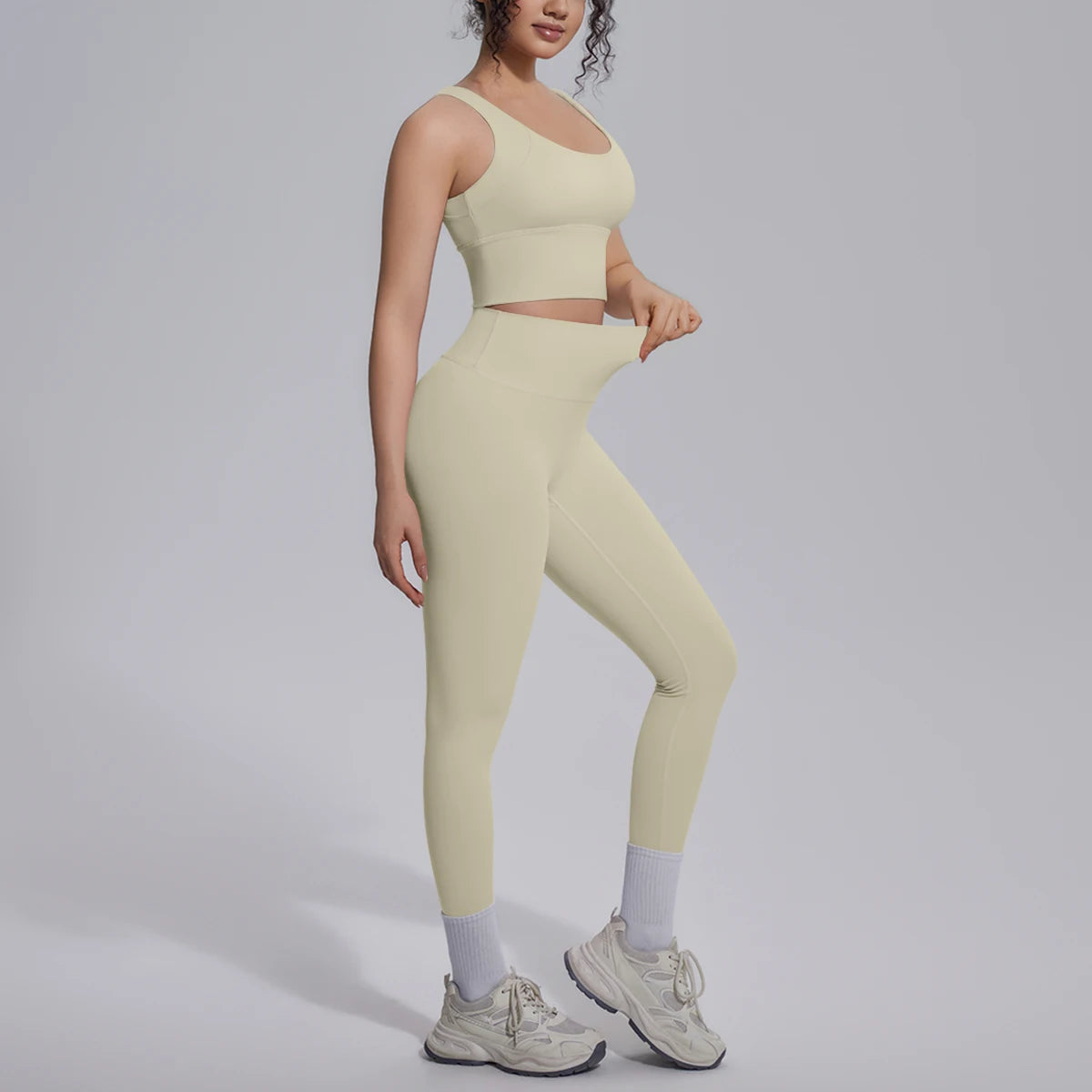 2PCS Yoga Set for Woman's Quick Drying Legging Outdoor Running Fitness Pants Summer Gym Backless Sports Bra with Chest Pad