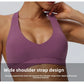 Women"s Sexy yoga suit set, women's neck hanging sports bra, hip lifting fitness shorts set Underwear without steel ring+pants