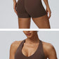 Women"s Sexy yoga suit set, women's neck hanging sports bra, hip lifting fitness shorts set Underwear without steel ring+pants
