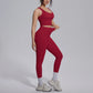 2PCS Yoga Set for Woman's Quick Drying Legging Outdoor Running Fitness Pants Summer Gym Backless Sports Bra with Chest Pad