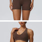 Women"s Sexy yoga suit set, women's neck hanging sports bra, hip lifting fitness shorts set Underwear without steel ring+pants