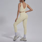 2PCS Yoga Set for Woman's Quick Drying Legging Outdoor Running Fitness Pants Summer Gym Backless Sports Bra with Chest Pad