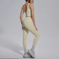 2PCS Yoga Set for Woman's Quick Drying Legging Outdoor Running Fitness Pants Summer Gym Backless Sports Bra with Chest Pad