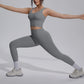 2PCS Yoga Set for Woman's Quick Drying Legging Outdoor Running Fitness Pants Summer Gym Backless Sports Bra with Chest Pad