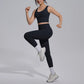 2PCS Yoga Set for Woman's Quick Drying Legging Outdoor Running Fitness Pants Summer Gym Backless Sports Bra with Chest Pad