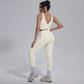 2PCS Yoga Set for Woman's Quick Drying Legging Outdoor Running Fitness Pants Summer Gym Backless Sports Bra with Chest Pad