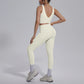 2PCS Yoga Set for Woman's Quick Drying Legging Outdoor Running Fitness Pants Summer Gym Backless Sports Bra with Chest Pad