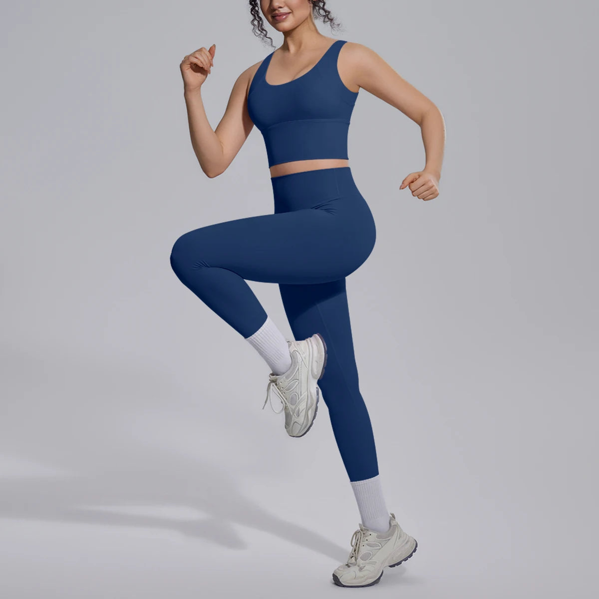 2PCS Yoga Set for Woman's Quick Drying Legging Outdoor Running Fitness Pants Summer Gym Backless Sports Bra with Chest Pad