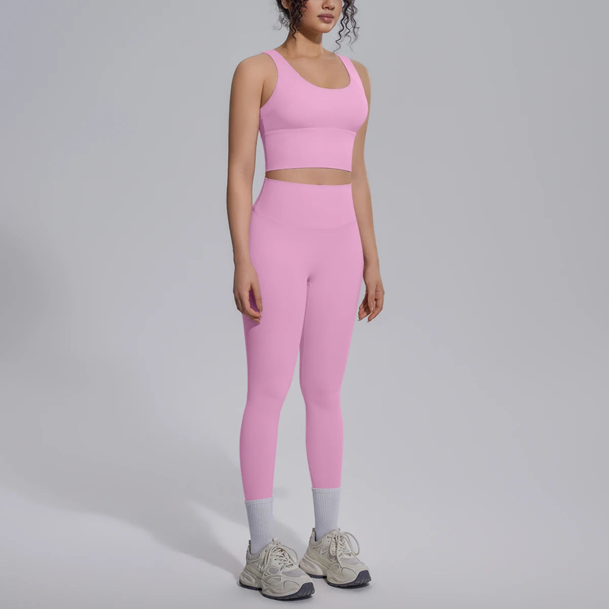 2PCS Yoga Set for Woman's Quick Drying Legging Outdoor Running Fitness Pants Summer Gym Backless Sports Bra with Chest Pad