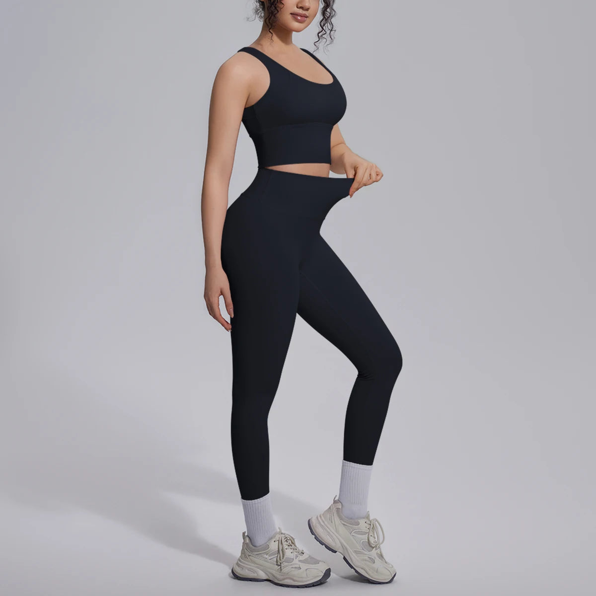 2PCS Yoga Set for Woman's Quick Drying Legging Outdoor Running Fitness Pants Summer Gym Backless Sports Bra with Chest Pad