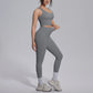2PCS Yoga Set for Woman's Quick Drying Legging Outdoor Running Fitness Pants Summer Gym Backless Sports Bra with Chest Pad