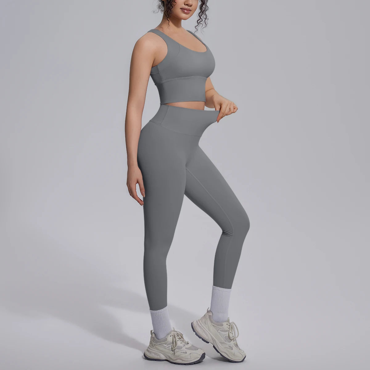 2PCS Yoga Set for Woman's Quick Drying Legging Outdoor Running Fitness Pants Summer Gym Backless Sports Bra with Chest Pad
