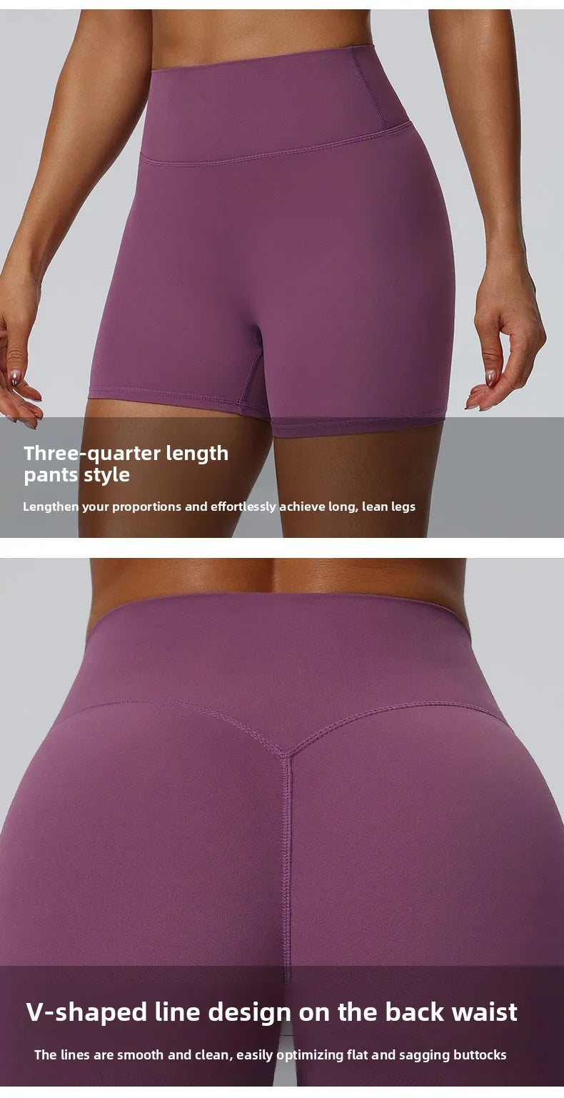 Women"s Sexy yoga suit set, women's neck hanging sports bra, hip lifting fitness shorts set Underwear without steel ring+pants