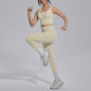 2PCS Yoga Set for Woman's Quick Drying Legging Outdoor Running Fitness Pants Summer Gym Backless Sports Bra with Chest Pad