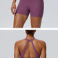 Women"s Sexy yoga suit set, women's neck hanging sports bra, hip lifting fitness shorts set Underwear without steel ring+pants