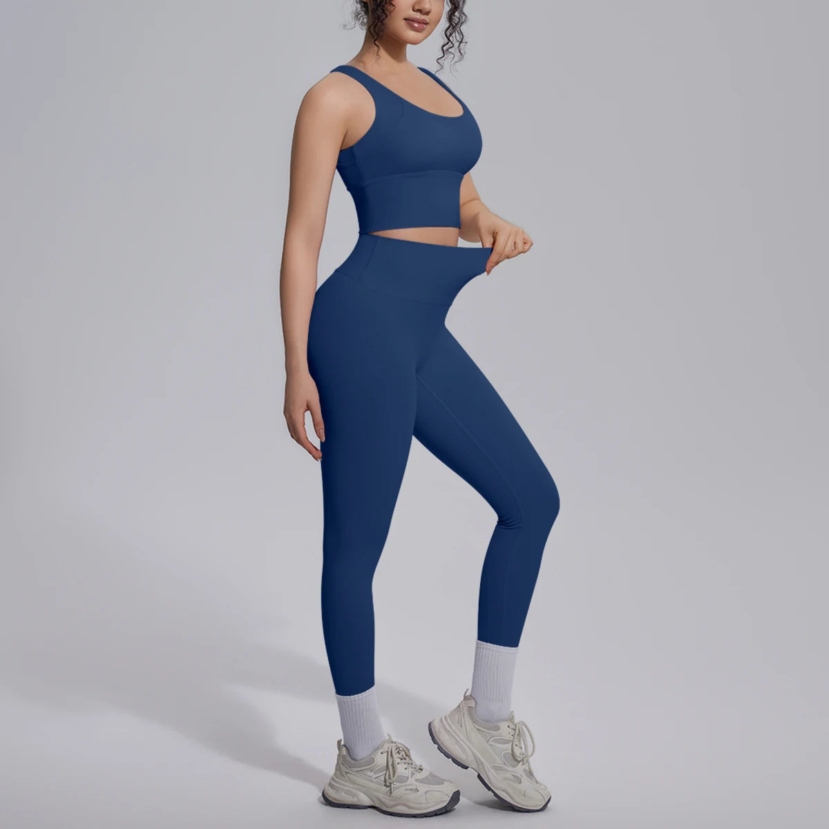 2PCS Yoga Set for Woman's Quick Drying Legging Outdoor Running Fitness Pants Summer Gym Backless Sports Bra with Chest Pad