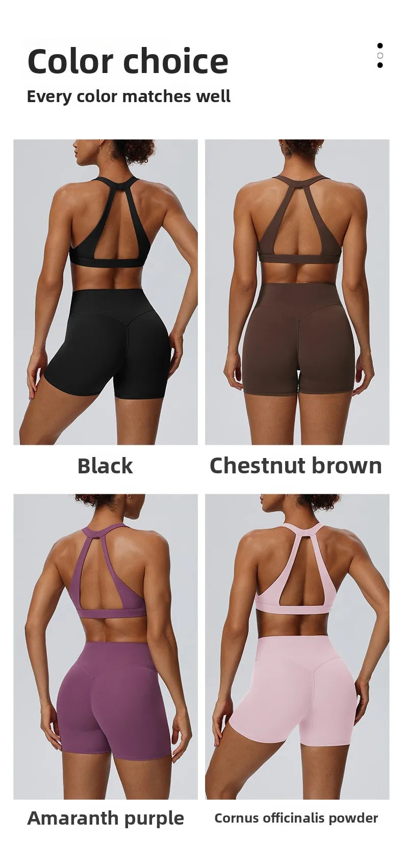 Women"s Sexy yoga suit set, women's neck hanging sports bra, hip lifting fitness shorts set Underwear without steel ring+pants