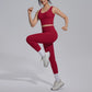 2PCS Yoga Set for Woman's Quick Drying Legging Outdoor Running Fitness Pants Summer Gym Backless Sports Bra with Chest Pad