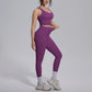 2PCS Yoga Set for Woman's Quick Drying Legging Outdoor Running Fitness Pants Summer Gym Backless Sports Bra with Chest Pad