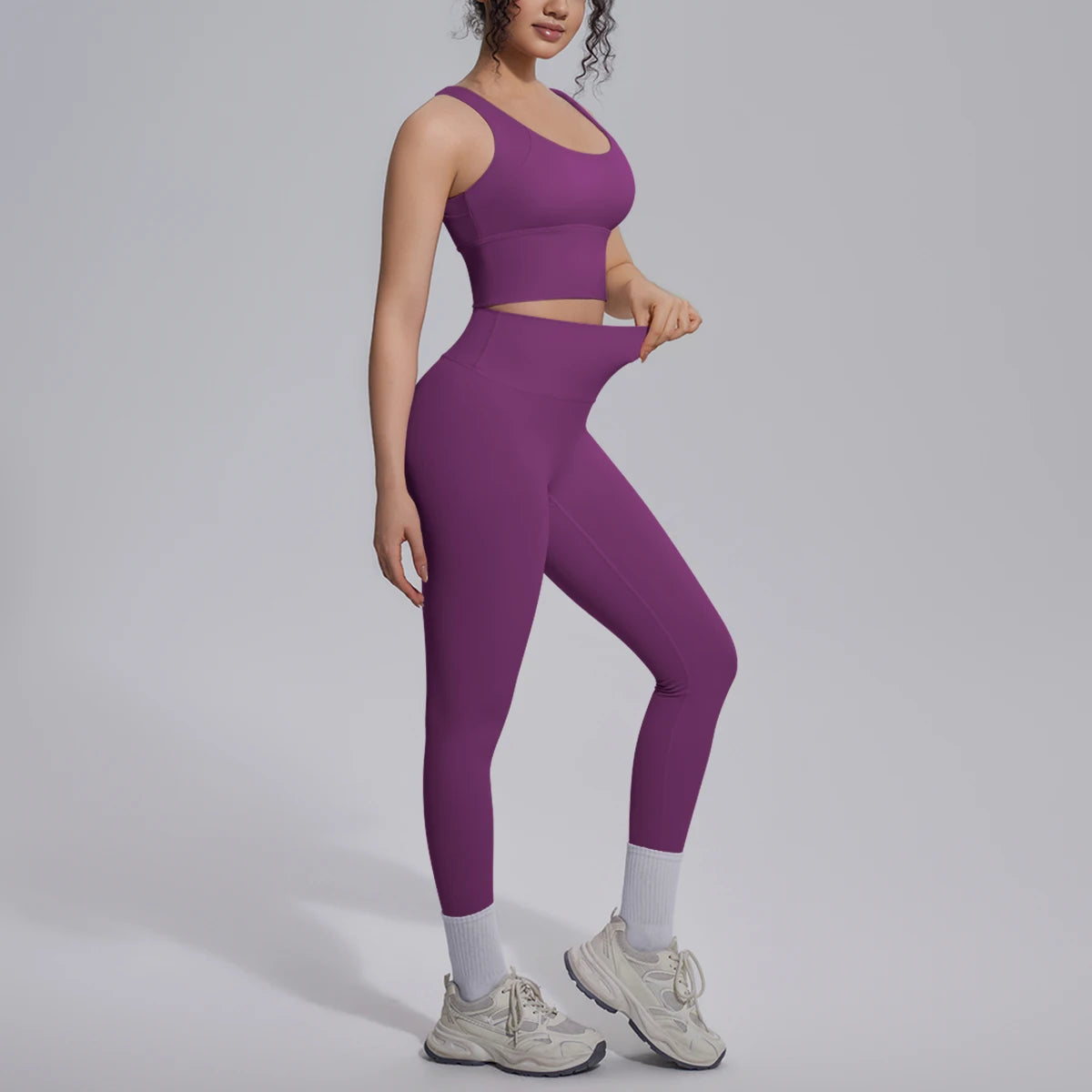 2PCS Yoga Set for Woman's Quick Drying Legging Outdoor Running Fitness Pants Summer Gym Backless Sports Bra with Chest Pad