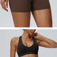 Women"s Sexy yoga suit set, women's neck hanging sports bra, hip lifting fitness shorts set Underwear without steel ring+pants