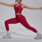 2PCS Yoga Set for Woman's Quick Drying Legging Outdoor Running Fitness Pants Summer Gym Backless Sports Bra with Chest Pad