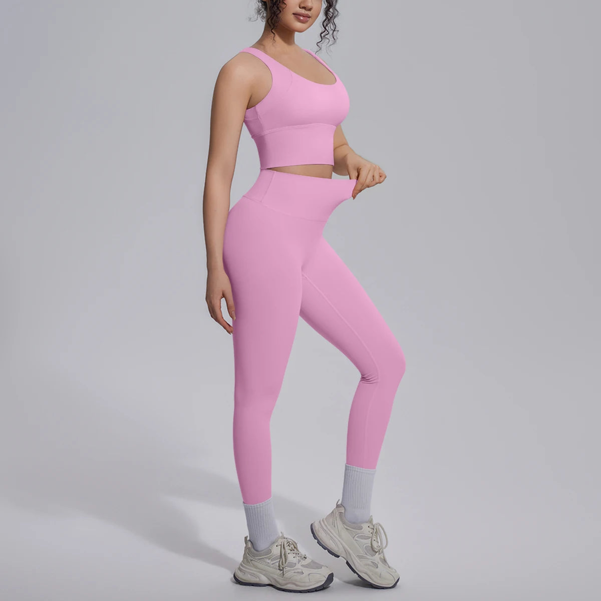 2PCS Yoga Set for Woman's Quick Drying Legging Outdoor Running Fitness Pants Summer Gym Backless Sports Bra with Chest Pad