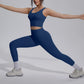 2PCS Yoga Set for Woman's Quick Drying Legging Outdoor Running Fitness Pants Summer Gym Backless Sports Bra with Chest Pad