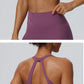 Women"s Sexy yoga suit set, women's neck hanging sports bra, hip lifting fitness shorts set Underwear without steel ring+pants