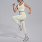 2PCS Yoga Set for Woman's Quick Drying Legging Outdoor Running Fitness Pants Summer Gym Backless Sports Bra with Chest Pad